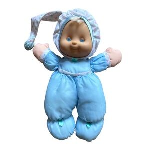 VTG 1991 Fisher-Price Puffalump Kids Plush Snuggle Doll Blue Moon Star No Light